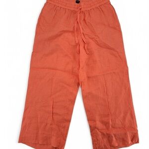 Anne Klein Orange Cropped Pants Wide-Leg